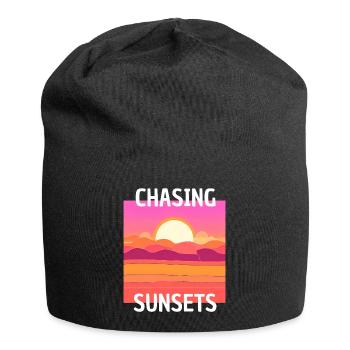 SUNSET DESIGN - Jersey Beanie - black - Front