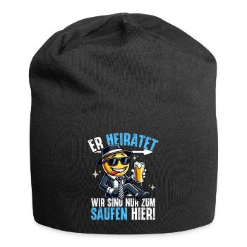 JGA Männer T-Shirt Junggesellenabschied Poltern - Jersey-Beanie - Schwarz - Vorne
