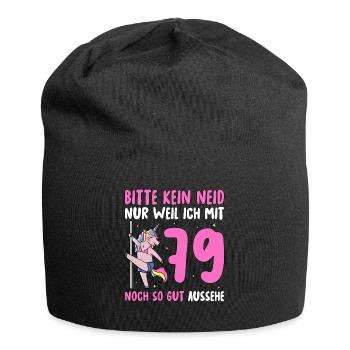 Bitte Kein Neid 79. Geburtstag - Jersey-Beanie - Schwarz - Vorne