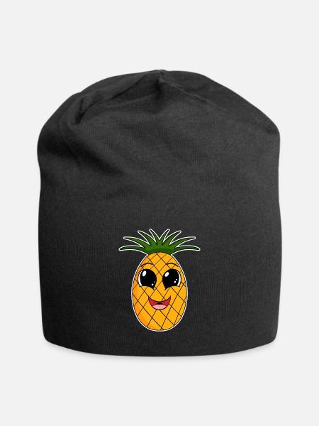 Ananas Obst - Jersey-Beanie - Schwarz