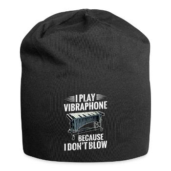 Ich Spiele Vibraphon, Weil Ich Nicht Blase. - Jersey-Beanie - Schwarz - Vorne