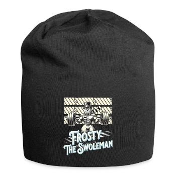 Frosty the Swoleman Snowman Winter Fitness - Jersey Beanie - black - Front