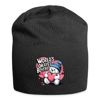 Partner Schatz Valentinstag Liebe lustiger Spruch - Jersey-Beanie - Schwarz - Vorne