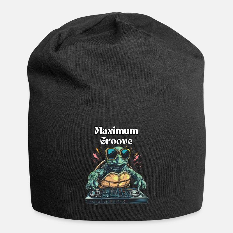 Maximum Groove - Cool DJ turtle - Jersey Beanie - black
