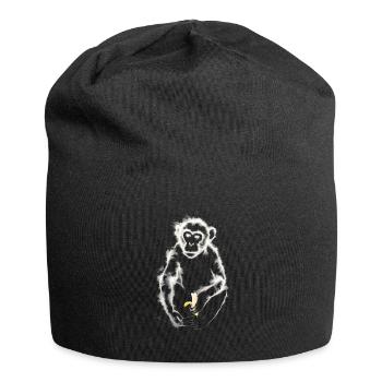 Monkey eating banana / Ape - Jersey Beanie - black - Front