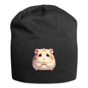 Hamster - Jersey-Beanie - Schwarz - Vorne