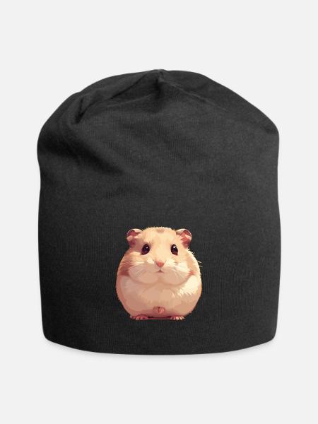Hamster - Jersey-Beanie - Schwarz