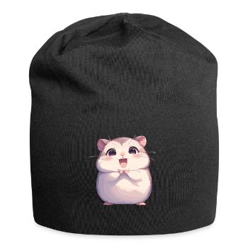 Hamster - Jersey-Beanie - Schwarz - Vorne