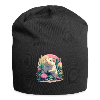 Hamster - Jersey-Beanie - Schwarz - Vorne