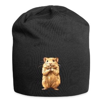 Hamster - Jersey-Beanie - Schwarz - Vorne
