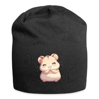 Hamster - Jersey-Beanie - Schwarz - Vorne