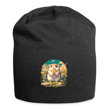 Hamster - Jersey-Beanie - Schwarz - Vorne