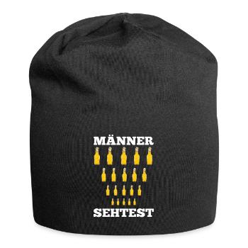 Bier Männer Sehtest Bier Spruch - Jersey-Beanie - Schwarz - Vorne