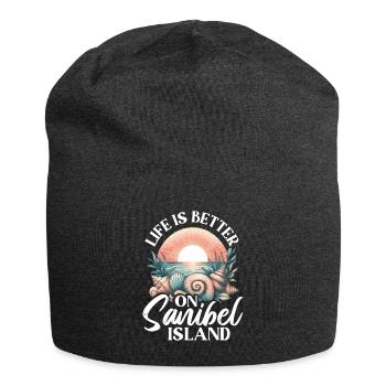 La vie est meilleure sur l’île de Sanibel - Bonnet en jersey - charbon - Devant