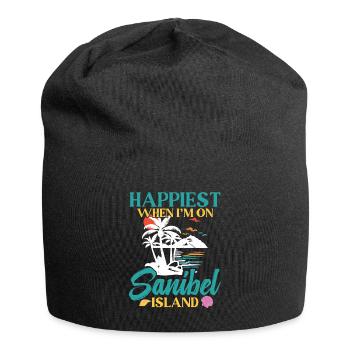 Happiest when I'm on Sanibel Island - Jersey Beanie - black - Front