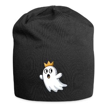 Doodle fantôme avec une couronne - Bonnet en jersey - noir - Devant