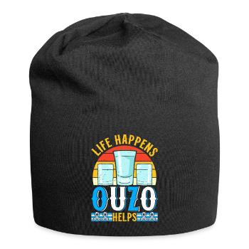 Griechenland Ouzo - Jersey-Beanie - Schwarz - Vorne