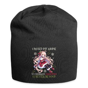 Ich Pausiere Mein Anime Für Weihnachten - Jersey-Beanie - Schwarz - Vorne