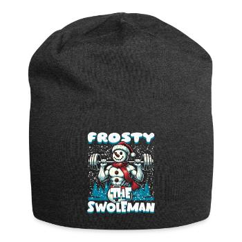 Frosty Der Muskelmann Weihnachten Fitness - Jersey-Beanie - Anthrazit - Vorne