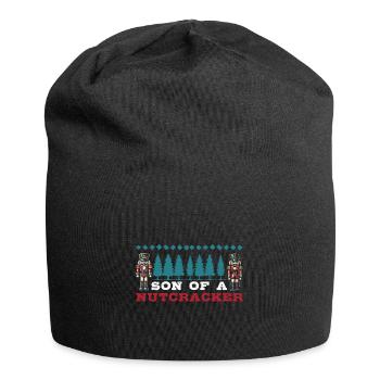Son of a Nutcracker Funny Christmas Motif - Jersey Beanie - black - Front