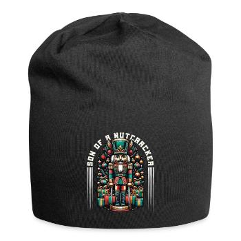 Son of a Nutcracker Christmas Motif - Jersey Beanie - black - Front