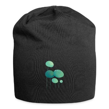 Blätter mit Tautropfen Leaves with Dew Drops - Jersey-Beanie - Schwarz - Vorne
