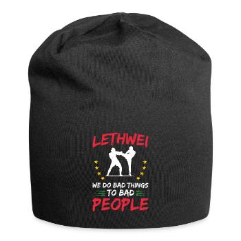 Lethwei, we do evil to evil people. - Jersey Beanie - black - Front