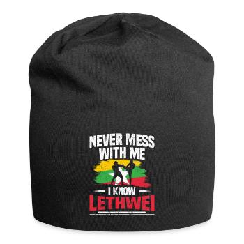 Leg Dich Nie Mit Mir An, Ich Kenne Lethwei - Jersey-Beanie - Schwarz - Vorne