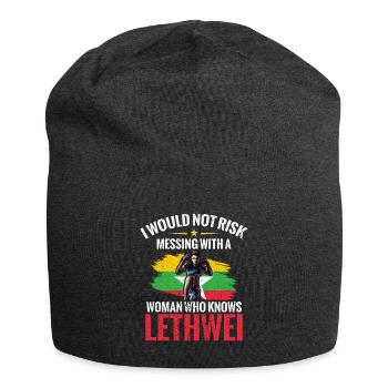 Ich Würde Es Nicht Riskieren, Mich Mit Einer Frau - Jersey-Beanie - Anthrazit - Vorne