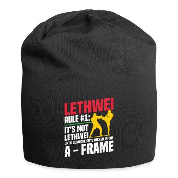 Lethwei Ist Kein Sport, Sondern Ein Lebensstil - Jersey-Beanie - Schwarz - Vorne