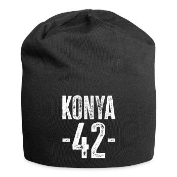 Konya 42 – Traditionen aus Türkiye - Jersey-Beanie - Schwarz - Vorne