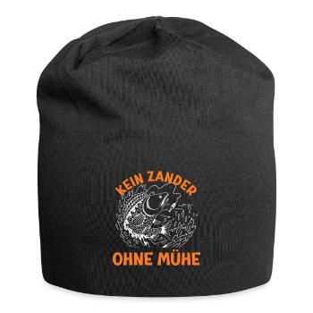 Angler KEIN ZANDER OHNE MÜHE Lustiges Zander - Jersey-Beanie - Schwarz - Vorne
