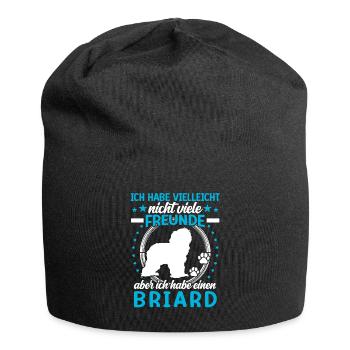 Briard is my friend Berger de Brie - Jersey Beanie - black - Front