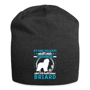 Briard is my friend Berger de Brie - Jersey Beanie - charcoal grey - Front