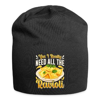 Hands off my ravioli motif - Jersey Beanie - black - Front