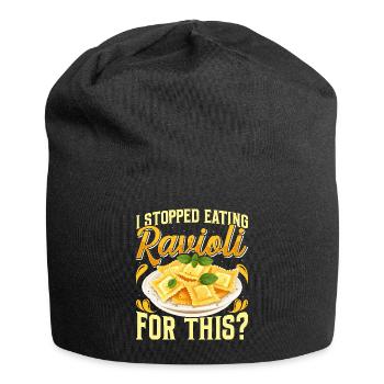Hands off my ravioli motif - Jersey Beanie - black - Front