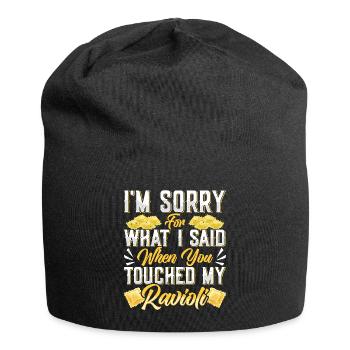 Hands off my ravioli motif - Jersey Beanie - black - Front