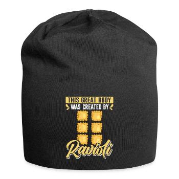 Hands off my ravioli motif - Jersey Beanie - black - Front
