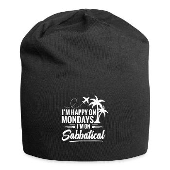 Le lundi, je suis heureuse quand je prends une année sabbatique - Bonnet en jersey - noir - Devant