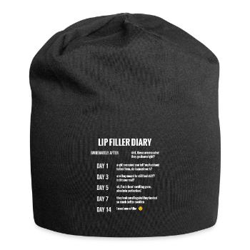 Aesthetic Nurse Lip Filler Diary - Jersey Beanie - black - Front