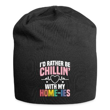 Ich Entspanne Mich Lieber Mit Meinen Liebsten. - Jersey-Beanie - Schwarz - Vorne