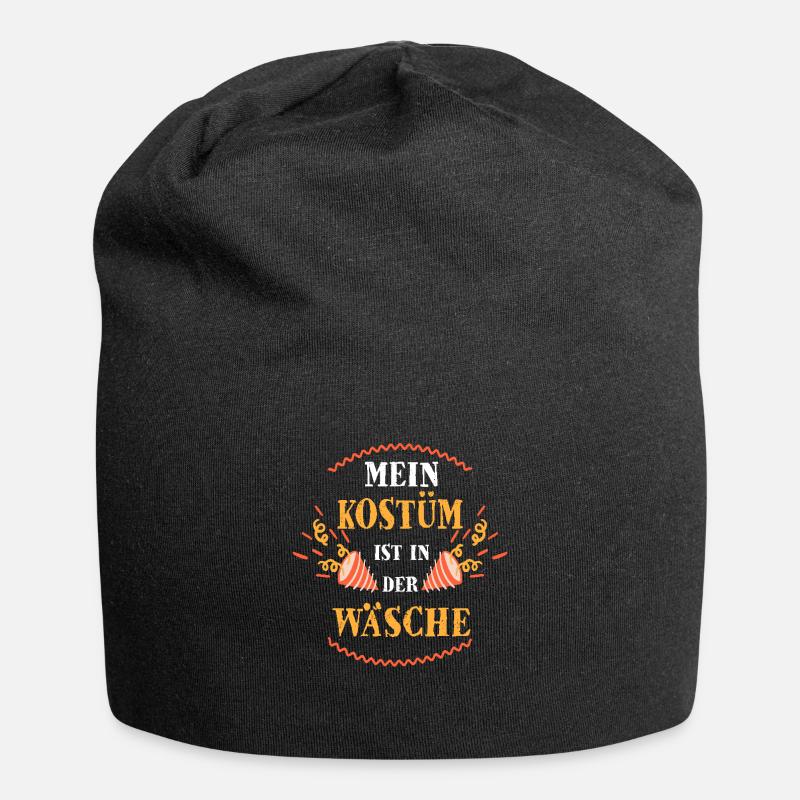 Fasching Karneval - Jersey-Beanie - Schwarz