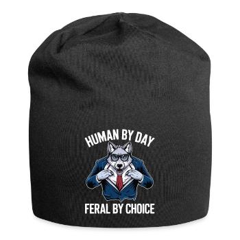 Human by Day, Feral by Choice - Jersey Beanie - black - Front