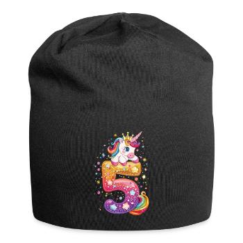 Licorne 5e anniversaire pour les enfants - Bonnet en jersey - noir - Devant