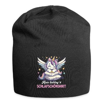 Pyjama de sommeil chemise de nuit licorne - Bonnet en jersey - noir - Devant