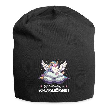 Pyjama de sommeil chemise de nuit licorne - Bonnet en jersey - noir - Devant