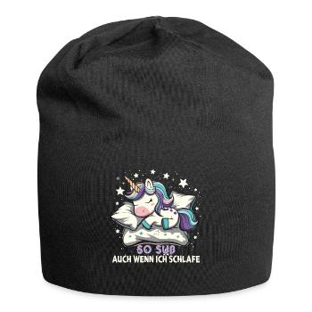 Sleep pajama nightgown unicorn - Jersey Beanie - black - Front
