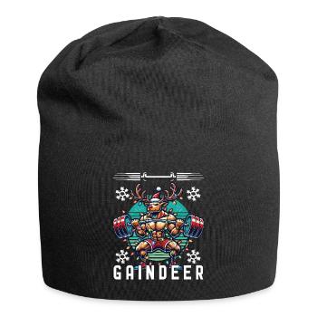 Muskel-Rentier Weihnachten Fitness - Jersey-Beanie - Schwarz - Vorne