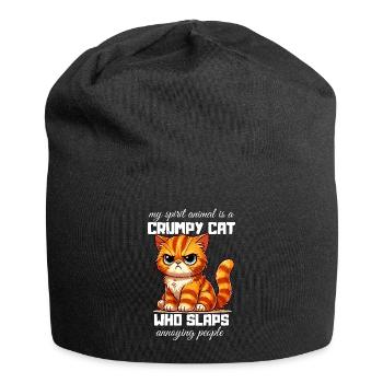 Moany Cat Animal Chat Propriétaire Drôle - Bonnet en jersey - noir - Devant