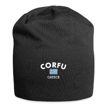 Corfou Grèce Drapeau grec Grec - Bonnet en jersey - noir - Devant